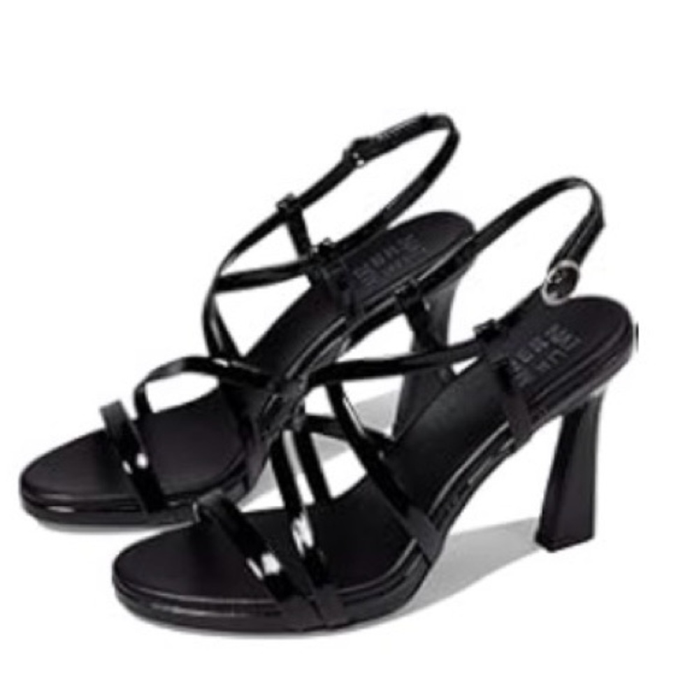 Naturalizer Glossy Black Strappy Heels